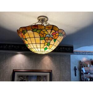 Vintage Tiffany Style Hanging Chandelier